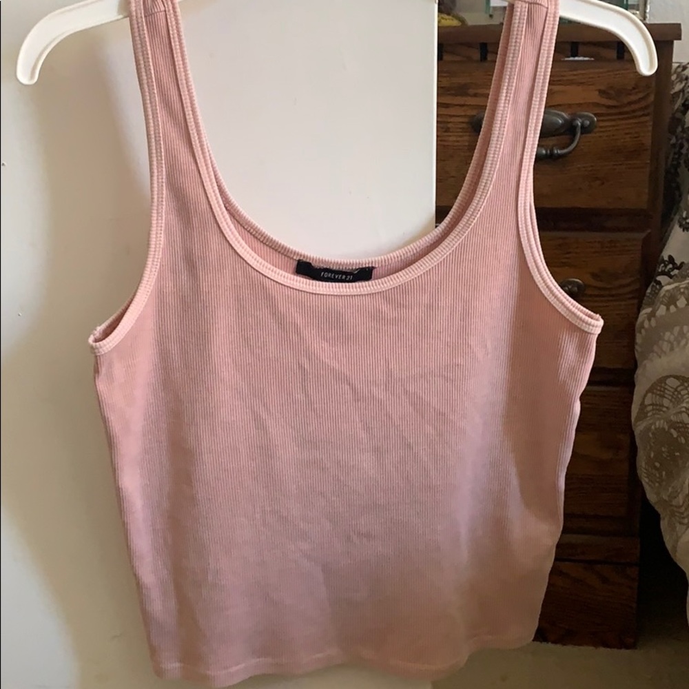Forever 21 pink ribbed tank top
